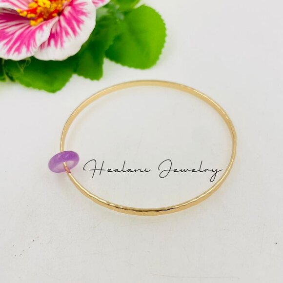 Trio Jade Bracelets - Lavender, Green, and White - Picture 3 of 4